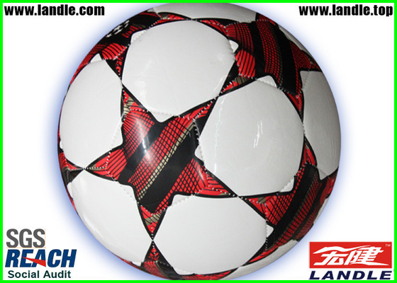 Tamaño estándar y peso de cuero sintéticos cosidos a máquina del balón de fútbol del nuevo diseño