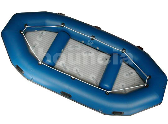 Barco azul el transportar en balsa de río con el barco inflable inflable del piso/de la balsa