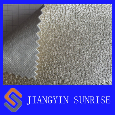 Cuero sintético impermeable aprobado EN de la PU de la armadura llana para la tapicería