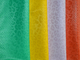 Verde/amarillo/paño púrpura/anaranjado del cuero de la PU, piel 240gsm yk033 de la PU