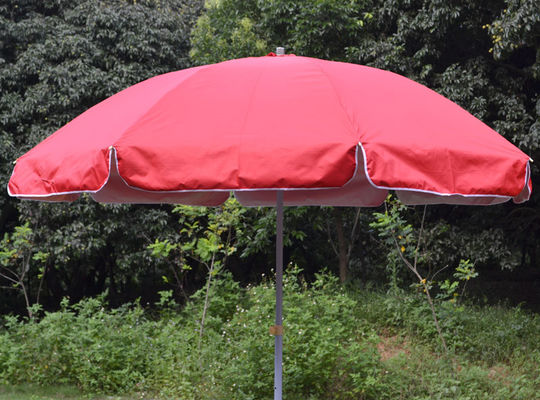rosa a prueba de viento del parasol de playa del marco de acero de 420D Oxford con la base del agua