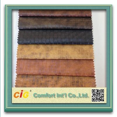 El cuero sintético del PVC del alto grado, brillo del PVC cubre la materia textil con cuero casera