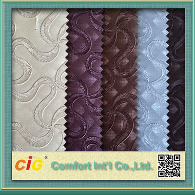 Tela grabada en relieve color clásico 0,6 - 1.2m m del cuero de la tapicería del automóvil del Pvc grueso