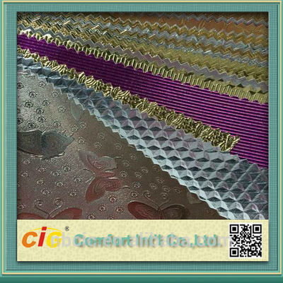 Material metálico de la tela del cuero artificial del PVC de Waterproolf para la tapicería/el asiento de carro de los bolsos