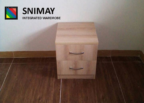 Cuero artificial Nightstand de madera con los cajones, tabla de noche