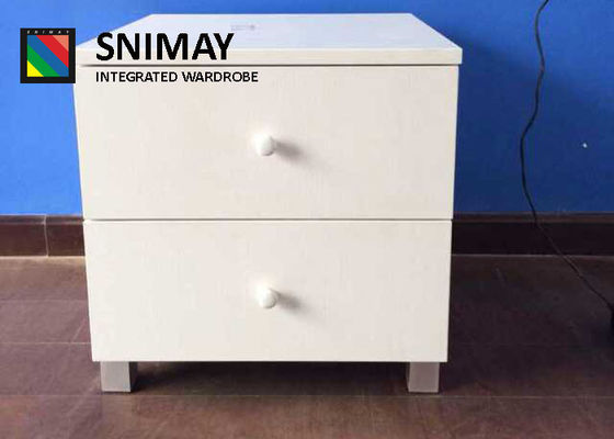 Cuero artificial Nightstand de madera con los cajones, tabla de noche