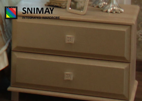 Cuero artificial Nightstand de madera con los cajones, tabla de noche