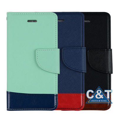 Funda protectora más de Iphone 6 de cuero delgados, titular de la tarjeta de crédito del libro del soporte de la cartera