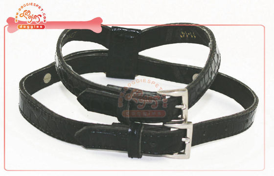 Arnés del perro negro de la imitación de cuero y ventaja durable/arnés ajustable del perro