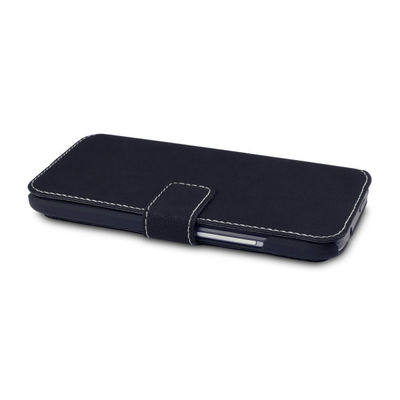 Caja delgada negra del teléfono celular de HTC de la cartera del cuero de la PU con el portatarjetas para HTC uno mini 2