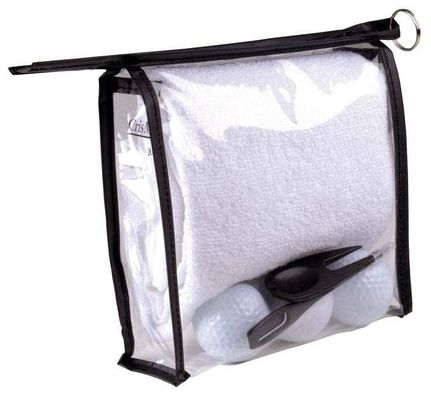 Bolsos del banco de la cremallera de la lona para la pelota de golf que embala y los buenos artículos de la promoción de la toalla