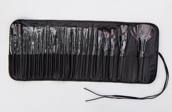 Cabra sintética cosmética de madera negra de los sistemas de cepillo 24PCS para las mujeres